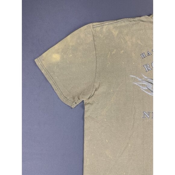 Rare Vintage Y2K Harley Davidson Rochester New York Thrashed Faded Olive Green T - Picture 4 of 13